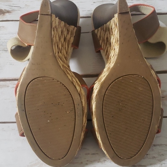 Cato brown and orange strap wedges - Picture 6 of 8